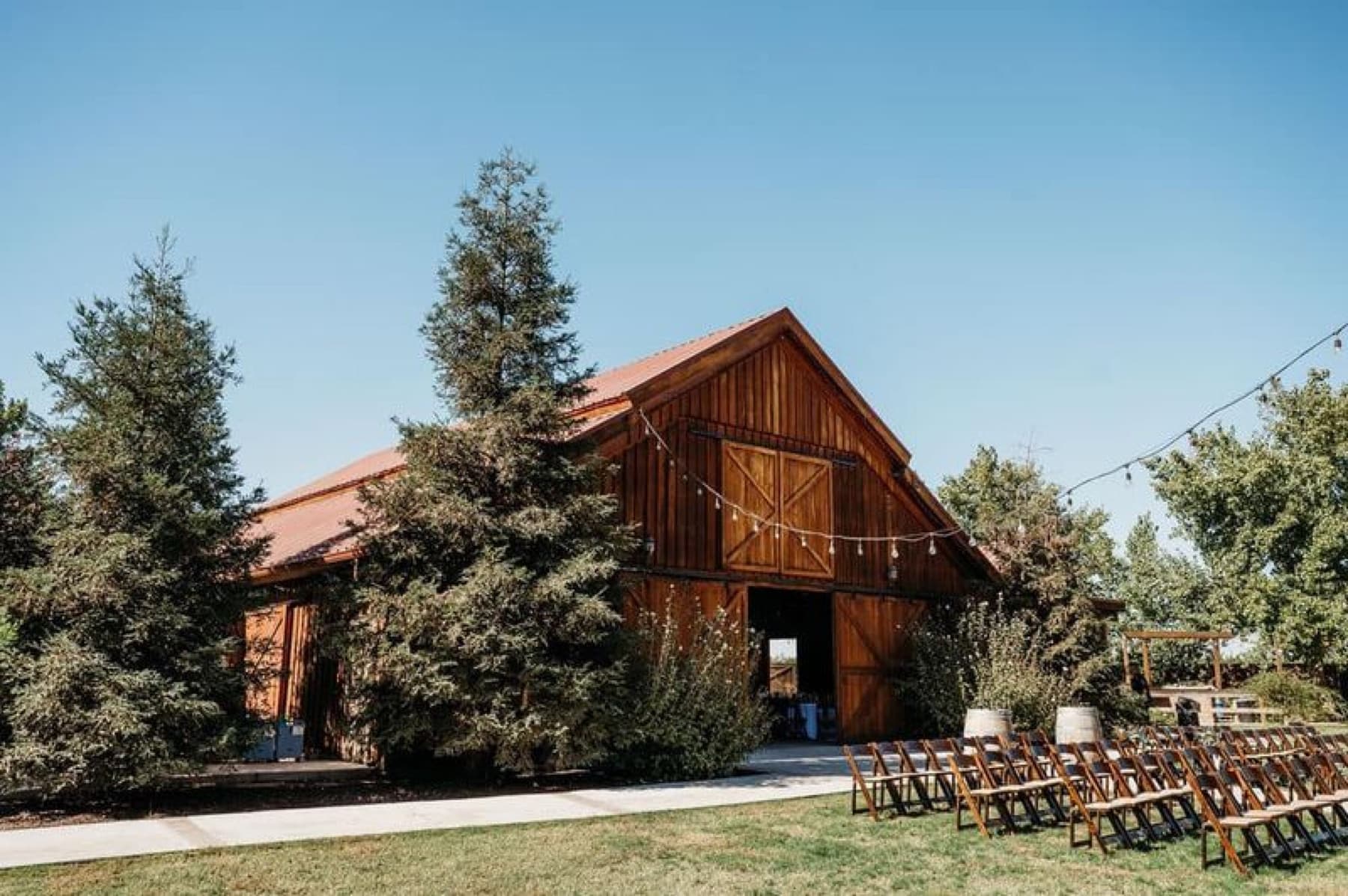 Grace Barn with ceremony seating outside